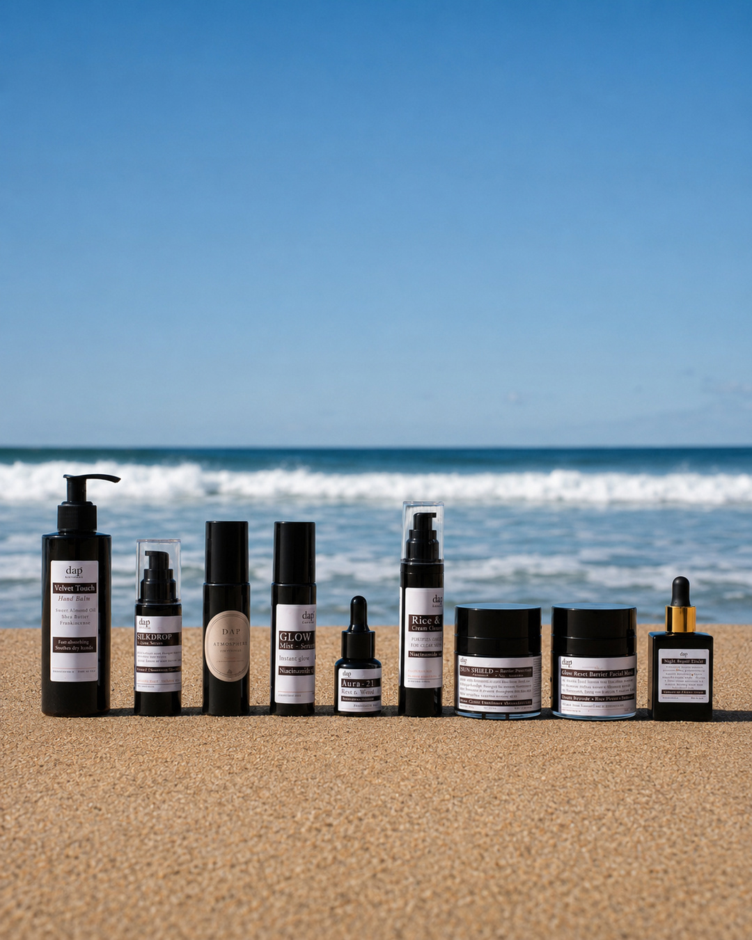 Full DAP skincare range on the Australian coast